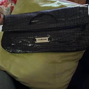Nine West Black Croc Clutch